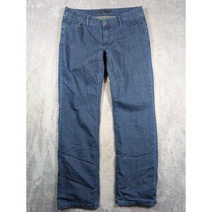 PrAna Fabric Lined Jeans Womens Size 12 31 Blue Straight Leg Thermal Outdoor